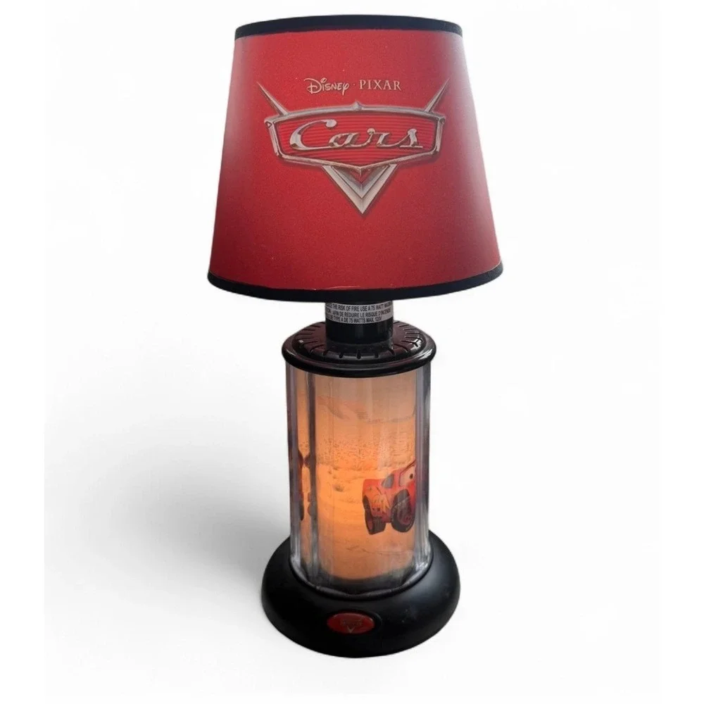 VTG Disney Pixar Cars Mater Rotating Cylinder Table Lamp Light Works KNG America
